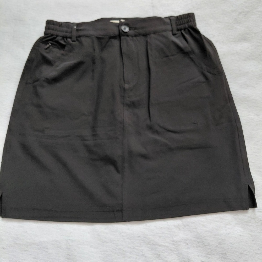 Tilley Womens Black Travel Skirt Size S Elastic Waist Casual Quick Dry Skort